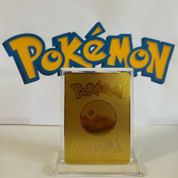 Pokemon Pikachu Mega Charizard Cosplay Gold Metal Card Fan Art HP 634 - Picture 3 of 3